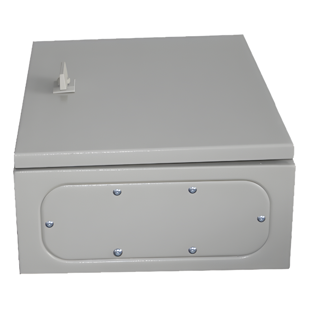 Gabinete de Acero IP66 Uso en Intemperie (400 x 400 x 200 mm) con Placa Trasera Interior de Metal y Compuerta Inferior Atornillable (Incluye Chapa y Llave T).
