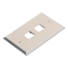 Placa de Pared Vertical, de Acero Inoxidable, Salida Para 2 Puertos Mini-Com