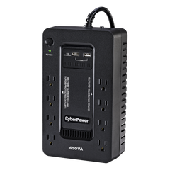 UPS de 650 VA/390 W, Topología Standby con Modo Ahorrador ECO, Entrada 120 Vca NEMA 5-15P, Con 8 Tomas NEMA 5-15R
