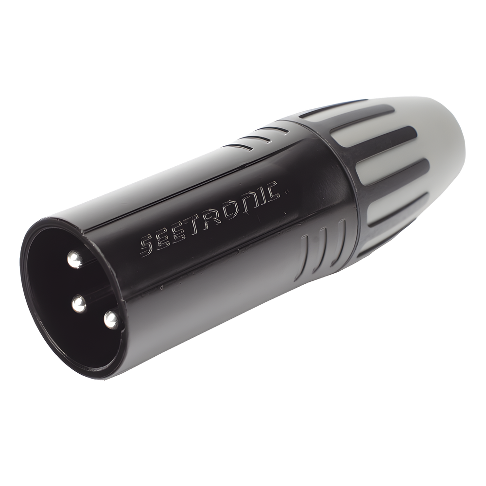 XLR conector de cable macho, carcasa enchapada en negro, contactos enchapados en plata