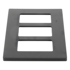 Placa de pared Claro de 3 espacios sin tornillos visibles, acabado negro brillante, para atenuadores, apagadores y controles Pico de Lutron