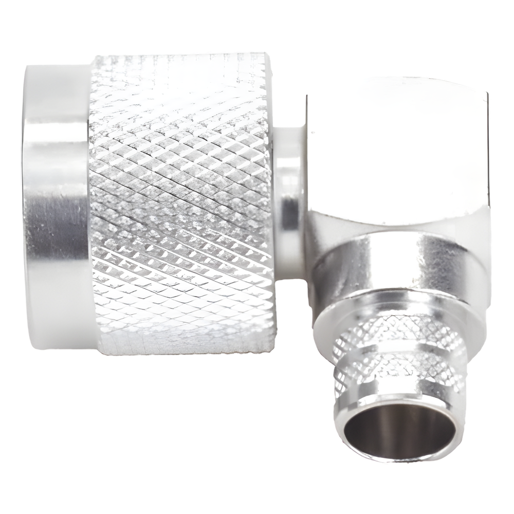 Conector N Macho en Ángulo Recto de Anillo Plegable para RG-8/U, 9913, LMR-400, Plata/ Oro/ Teflón