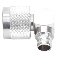 Conector N Macho en Ángulo Recto de Anillo Plegable para RG-8/U, 9913, LMR-400, Plata/ Oro/ Teflón