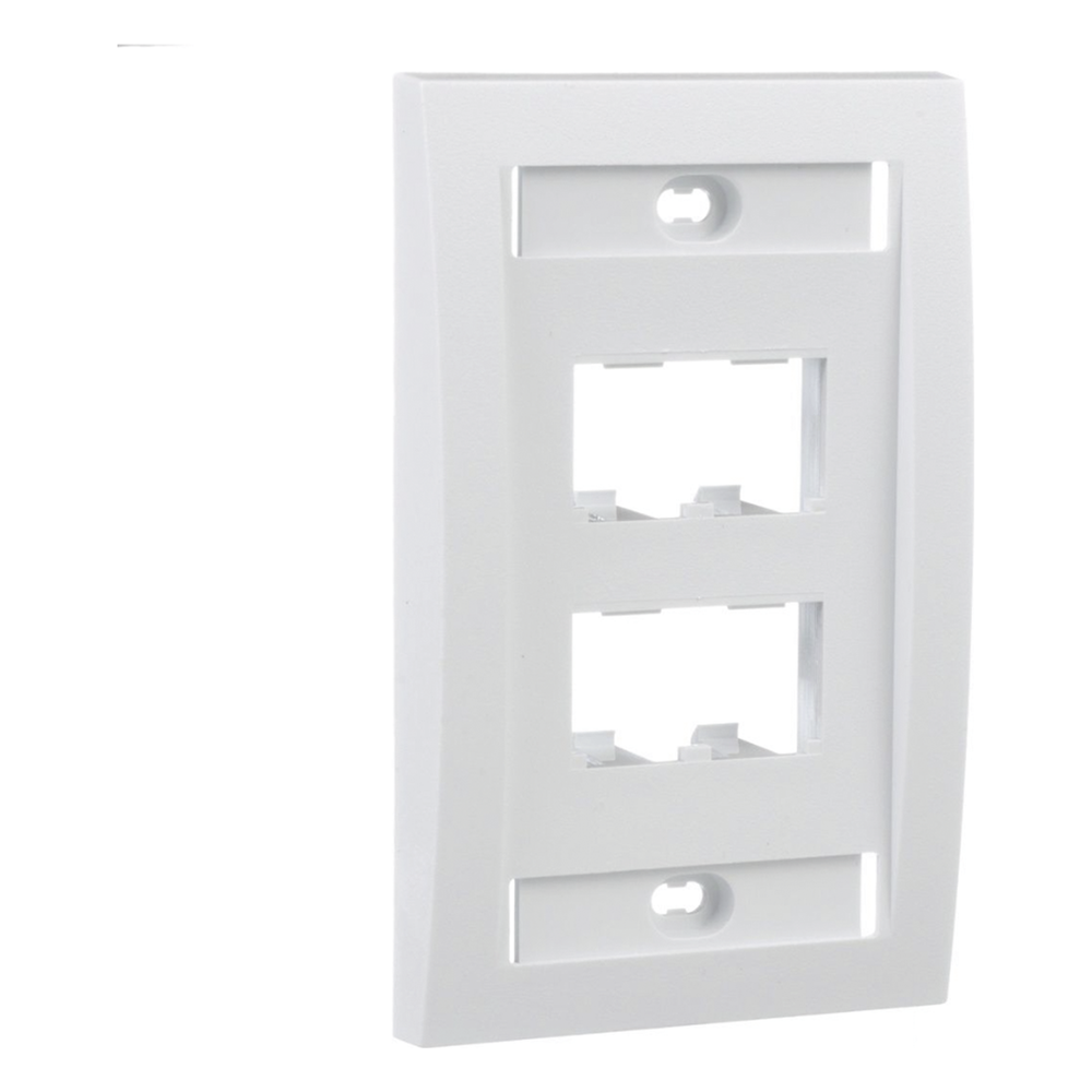 Placa de Pared Vertical Ejecutiva, Salida Para 4 Puertos Mini-Com, Con Espacios Para Etiquetas, Color Blanco
