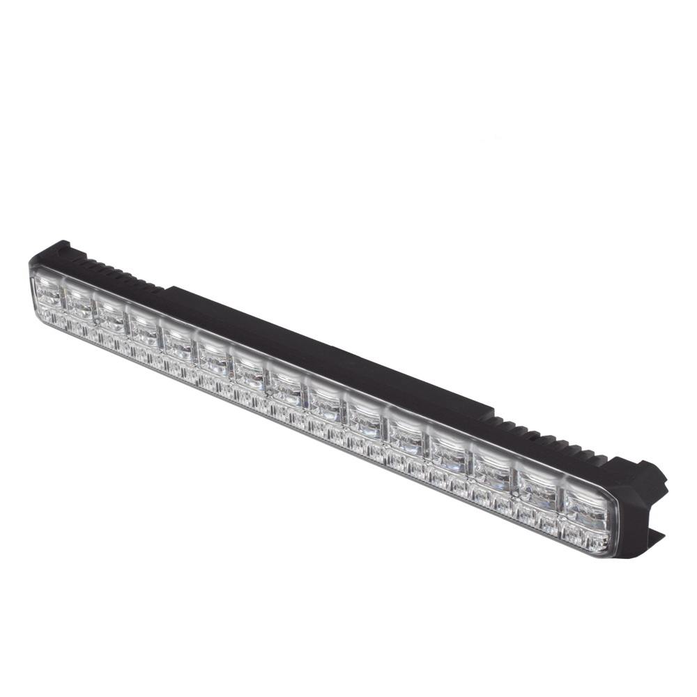 Luz Auxiliar de 45 LED, Top Rojo, Tricolor Rojo/Azul/Blanco, 11.42", Lente Transparente, SAE
