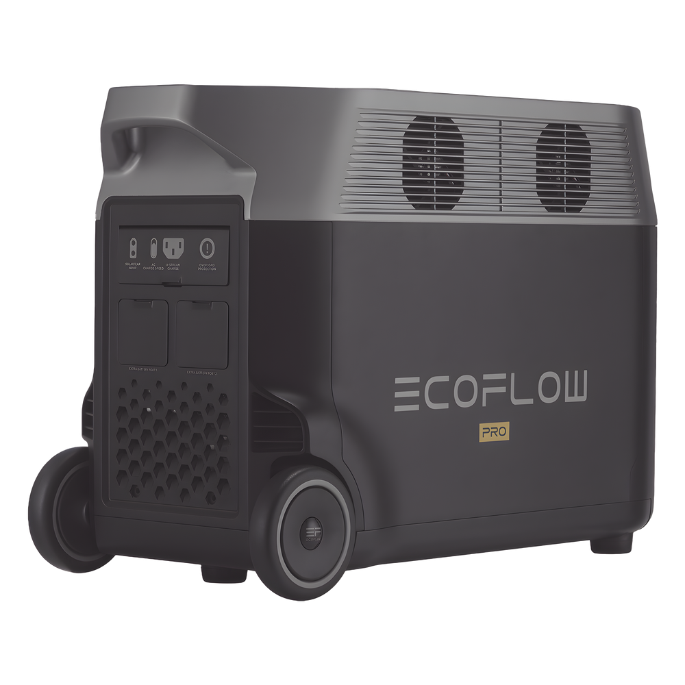 Estación de Energía Portátil DELTA PRO 3600Wh Litio LFP / 5 AC 3600W (7200W Pico) / 2 USB-C 200W / Capacidad para Aumentar Respaldo / Cargador de Coche 10A a 12.6V / Conectividad WiFi y Bluetooth (App) / Carga Solar 1600W Max.