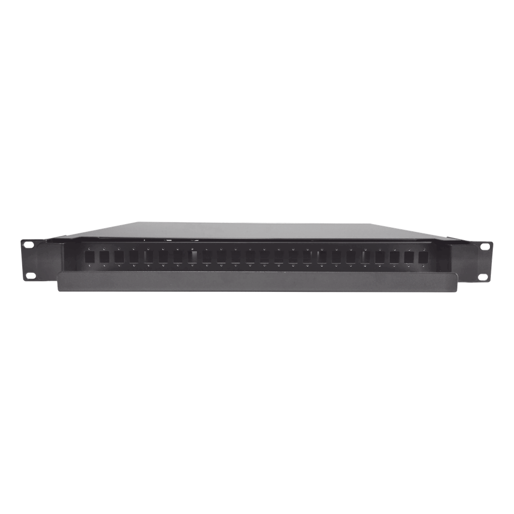 Distribuidor de Fibra Óptica Deslizable, Vacío, 19 Pulgadas (48.26 cm), Acepta 24 Adaptadores LC Duplex o LC Simplex o 24 SC Simplex, 1U