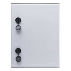 Gabinete de Poliéster IP65 Uso en Intemperie (300 x 400 x 200 mm) con Placa Trasera Interior de Plástico (Incluye Chapa y Llave).
