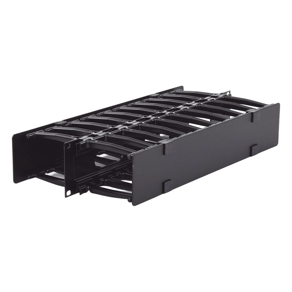 Organizador de Cable Horizontal RouteIT, Doble, Para Rack de 19in, 4in de profundidad, 2UR