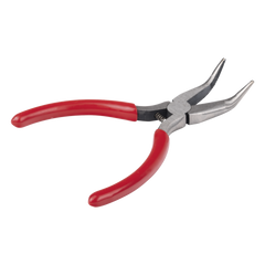 Pinza punta Curveada de 5” con Mango Forrado Plástico.