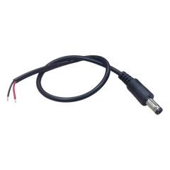Cable con Conector Macho (Pigtail)  | Forro negro | Alimentación para Vcc con Puntas Libres / Polarizado / Largo 22 cm (8.66 Pulgadas) / Calibre 22AWG.