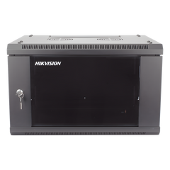Gabinete para Montaje en Pared - Piso / Puerta de Cristal Templado / Cuerpo Fijo / 6 Unidades de Rack / 19" / Fabricado en Acero