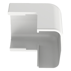 Conducto Portacables Superficial tipo Empalme Esquina Exterior Baja Tensión LD5, color Blanco de PVC Rígido de Cierre Rápido.