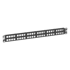 Panel de Parcheo Modular de Alta Densidad, Keystone (Sin Conectores), Identificación con Etiqueta Adhesiva, de 48 Puertos en 1 UR