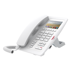 (H5 Color Blanco)Teléfono para Hotelería, profesional de gama alta con pantalla LCD de 3.5 pulgadas a color, 6 teclas programables para servicio rápido (Hotline) PoE