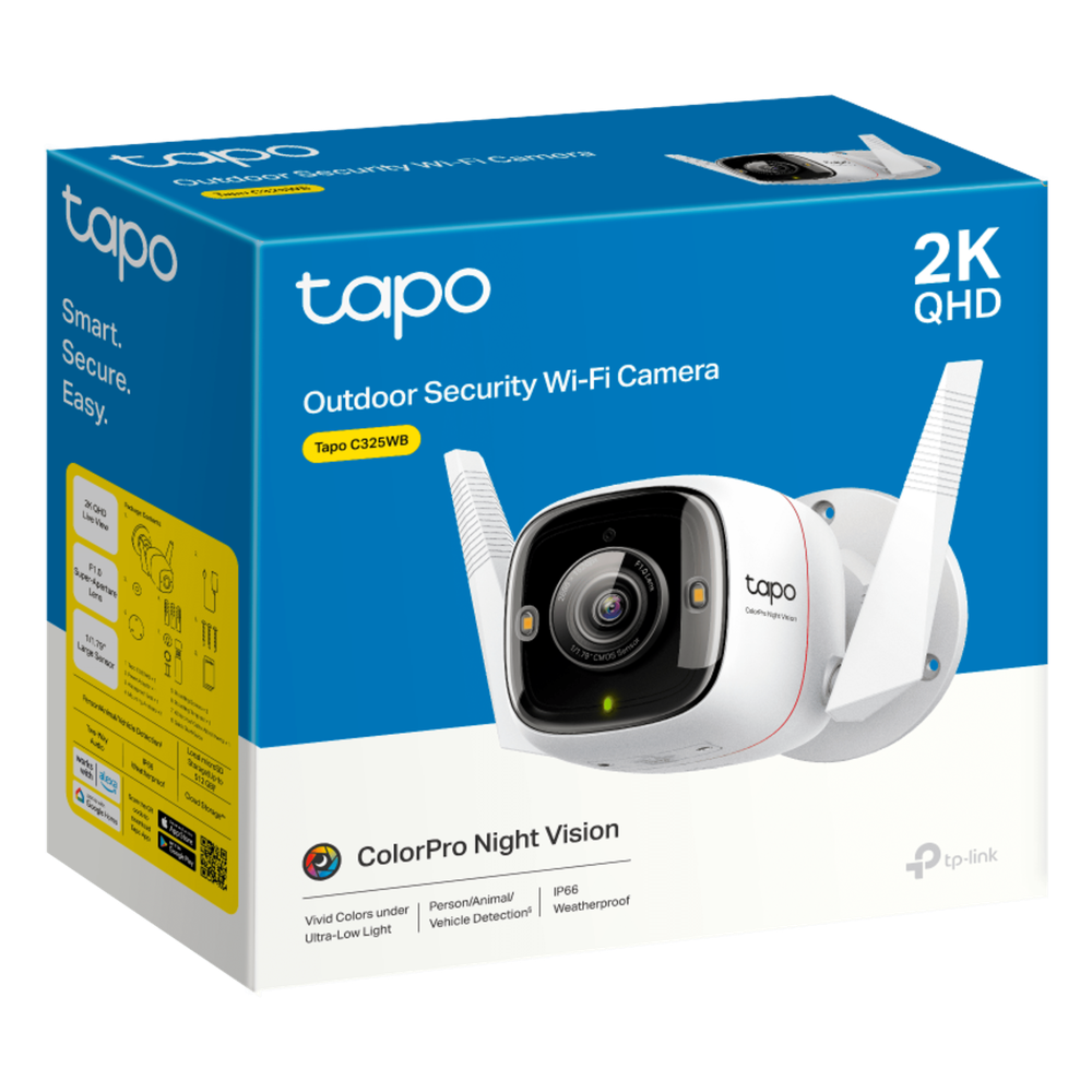 Cámara de Seguridad Wi-Fi Exterior / 2K QHD 2688×1520 / Lente F1.0 Super-Aperture / Sensor Starlight 1/1.79" / ColorPro Night Vision / AI Detección Persona-Animal-Vehículo / IP66 / Audio Bidireccional / Doble Conectividad W