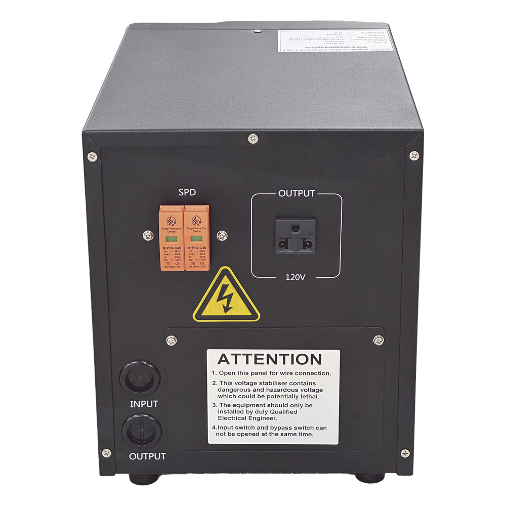 Regulador de Voltaje Industrial Monofásico Ferroresonante 3 kVA/3 kW 120 V / Entrada 96-144 Vca / Salida 117.6- 122.4 Vca