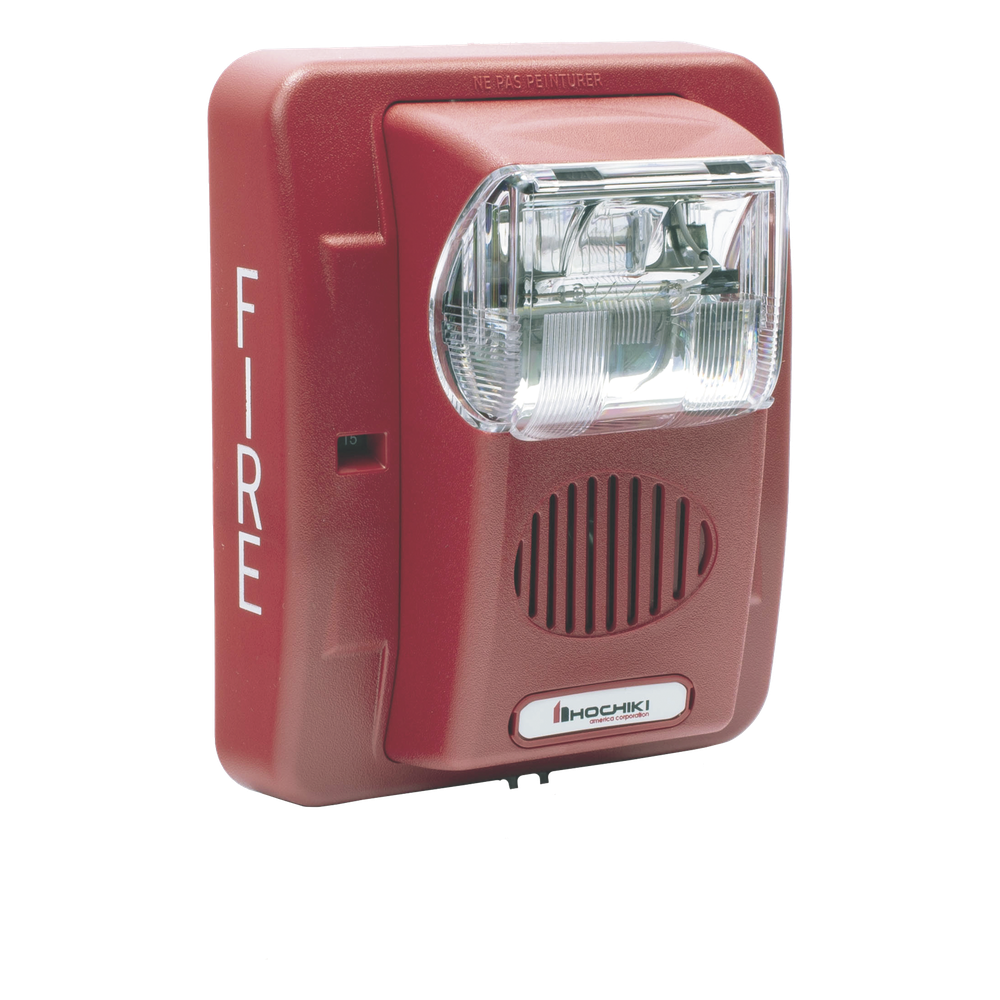 Sirena Estrobo, 24 Vcd, Multi-Candela 15 hasta 110 cd, Montaje En Pared, Color Rojo, Serie HEC3 (0500-06020), Hochiki