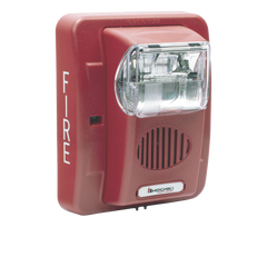 Sirena Estrobo, 24 Vcd, Multi-Candela 15 hasta 110 cd, Montaje En Pared, Color Rojo, Serie HEC3 (0500-06020), Hochiki