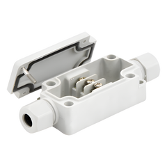 Caja de Conexión Exterior con Terminales Intermedias para 3 Líneas (Tornillo simple). Incluye Glándulas.