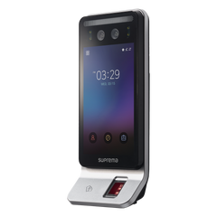 Lector Multi-tecnologia con detector de cubrebocas- Reconocimiento Facial, Huella, Tarjeta Móvil y lector de RFID(125kHz EM & 13.56 Mhz MIFARE)  Compatible con BioStar2,  Uso para Control de Acceso y Asistencia