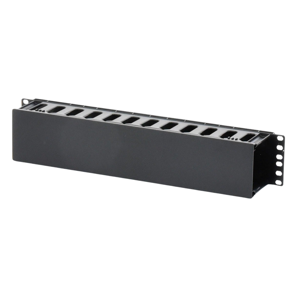 Organizador de Cables Horizontal de 2U para Rack de 19", Fabricado en Polímero Resistente a Deformaciones y Rayones