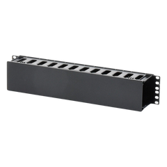 Organizador de Cables Horizontal de 2U para Rack de 19", Fabricado en Polímero Resistente a Deformaciones y Rayones