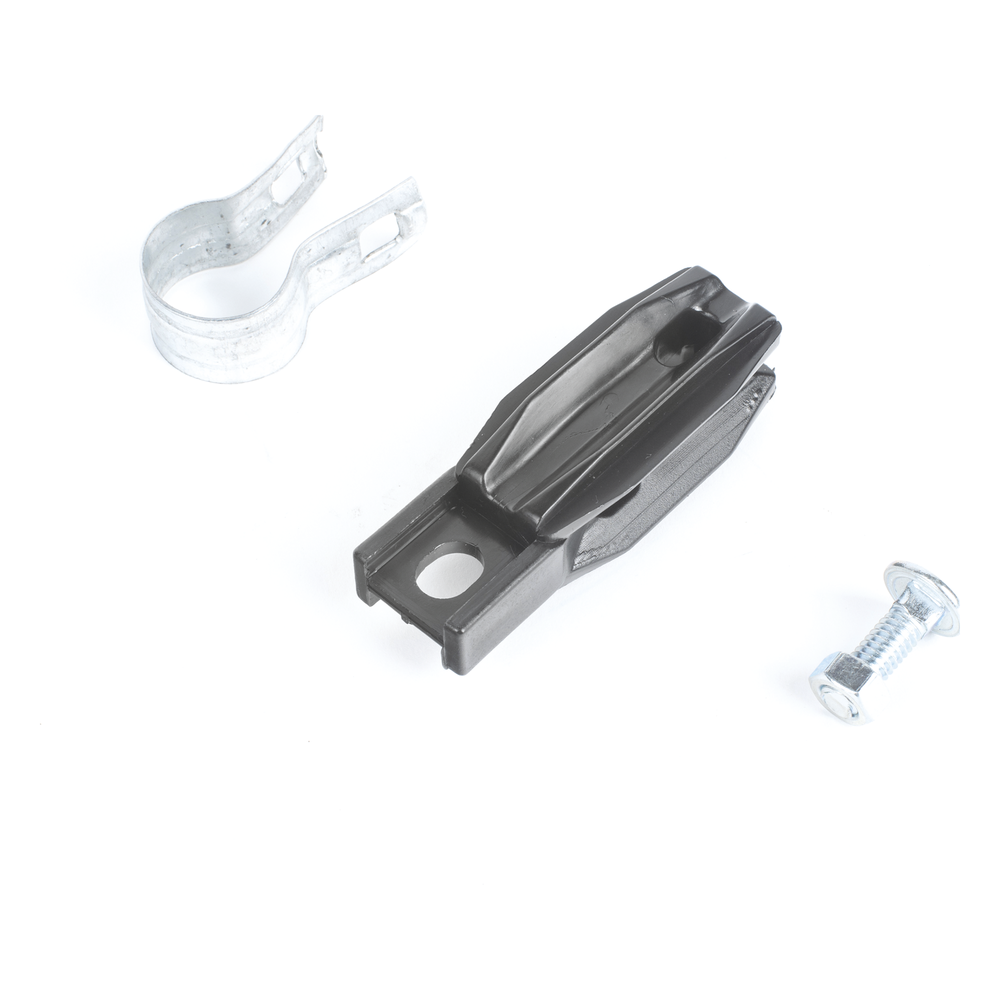 Aislador de Paso o Esquina con Abrazadera / 1 Pulgada (25 mm) / Resina Virgen 100% / Anti-Arqueo / Acero Galvanizado / Tubería de Malla Ciclónica