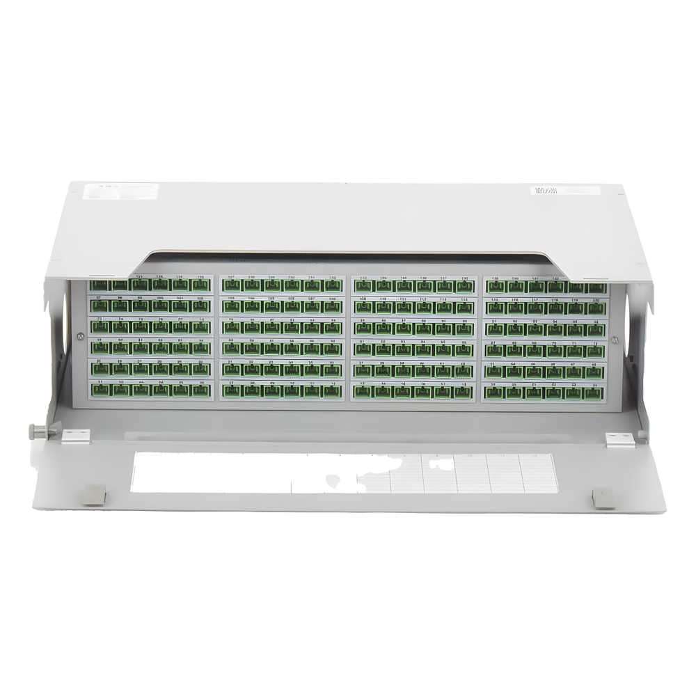 Distribuidor de Fibra Óptica para 144 Empalmes, con 144 Acopladores SC/APC y 144 Pigtails, 19, 5 UR