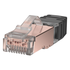 Plug RJ45 Cat6A Blindado, Para Cable Calibre 23-24 AWG, Chapado en Oro de 50 Micras, Paquete de 100 Piezas