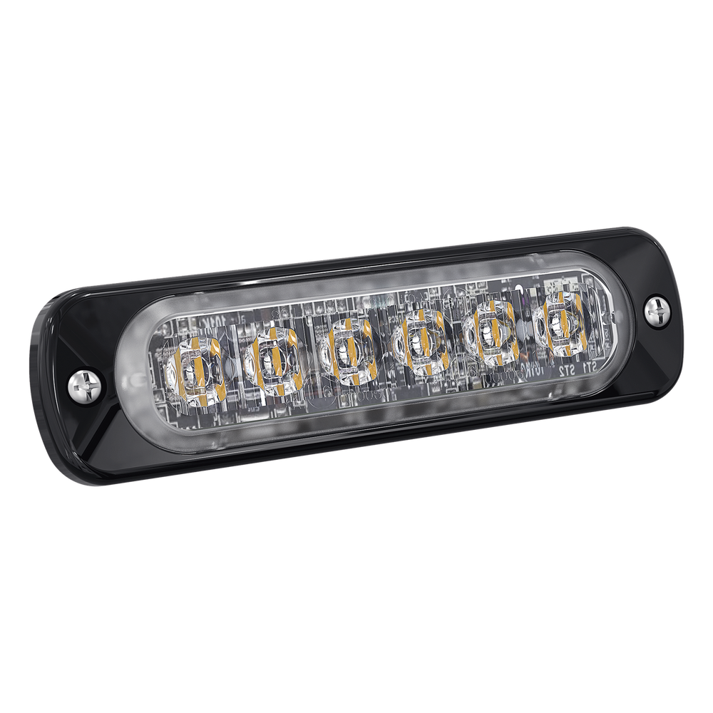 Luz Auxiliar de 6 LED, Rojo, Lente Transparente, SAE