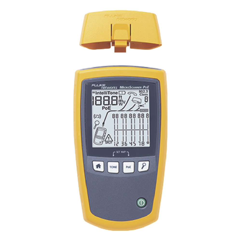 Verificador de Red MicroScanner PoE, para Comprobación de Redes de Voz, Datos, Video y PoE 802.3af, at, bt y UPOE, con Pantalla LCD Retroiluminada