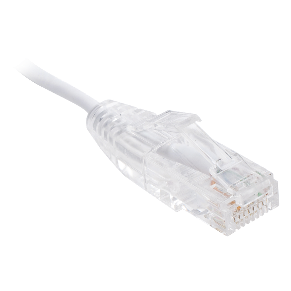 Cable de Parcheo Slim UTP Cat6 - 2 Metros (6.56 Pies) Blanco Diámetro Reducido (28 AWG)