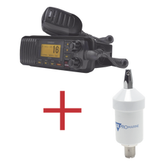 Kit de radio UM385BK | mas antena marina de fibra de vidrio TX-1600-SYS
