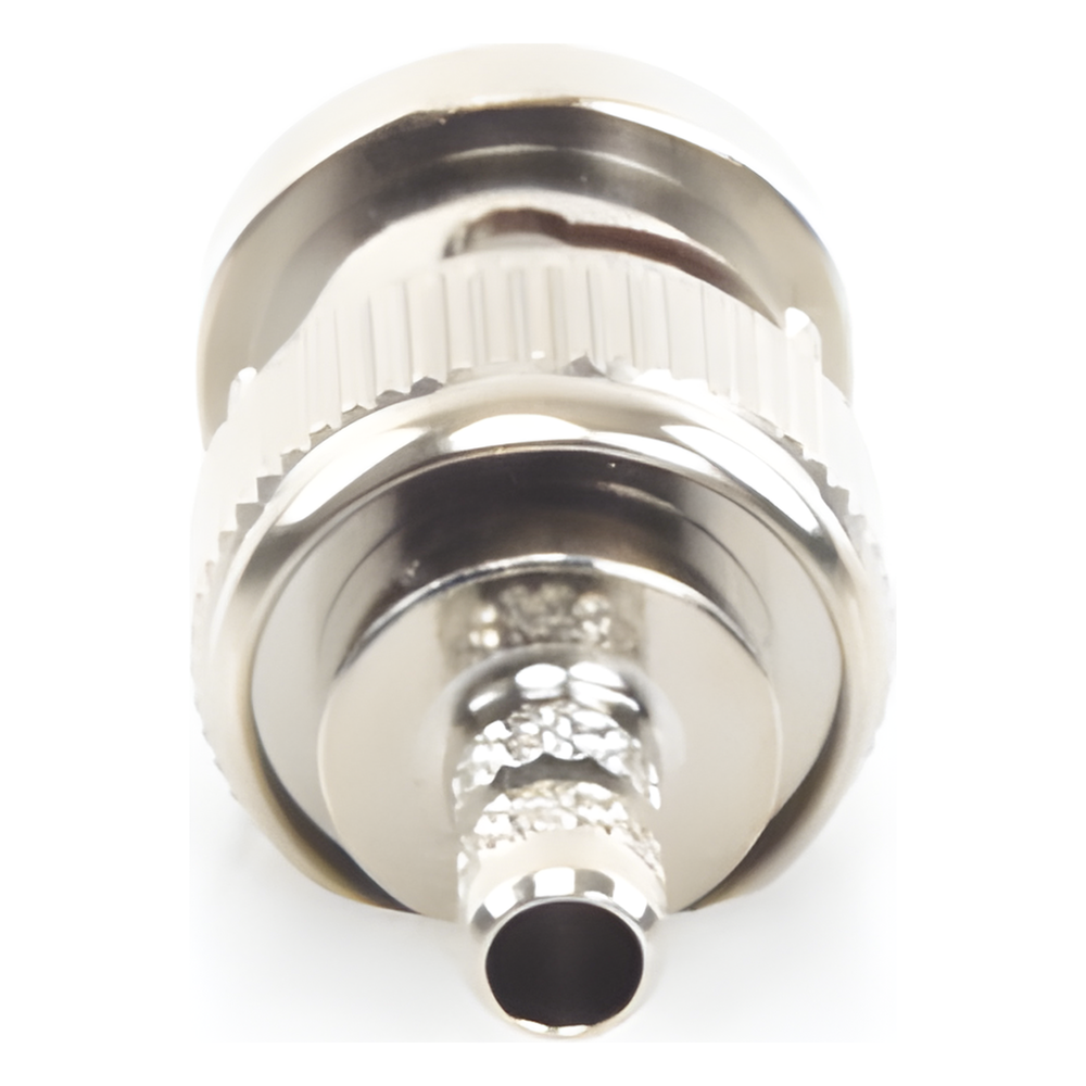 Conector BNC Macho de Anillo Plegable para Cable LP-195, LP-142, LMR-195, RG-58/U, RG-142/U, Níquel/ Oro/ Delrin.