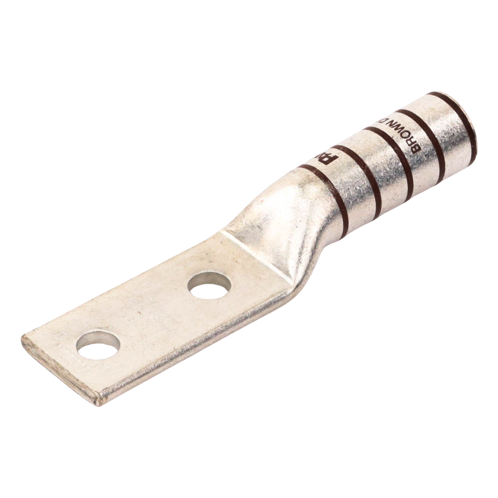 Zapata de compresión LCC500-12-6 para cal. 500 Kcmil, Doble barreno para tornillo prisionero de 1/2, Espaciado de orificios 44.5mm, 1 Pz