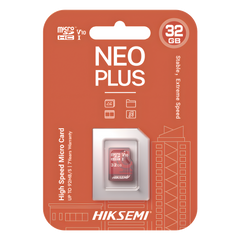 MicroSD HIKSEMI NEO Plus / 32 GB / 95 MB/s Lectura / 25 MB/s Escritura / Clase 10 U3 / TLC NAND / Especializada Para Videovigilancia 24/7
