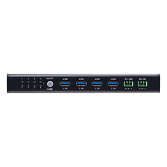 Conmutador de Uso Compartido USB 3.2 Gen 1 Industrial | 8 Puertos para Computadoras | 4 Puertos para Dispositivos | 5 Gbps | Selección por Botón, RS-232/485 o Remoto | Power on Detection | Carcasa de Metal | Montaje en Pared