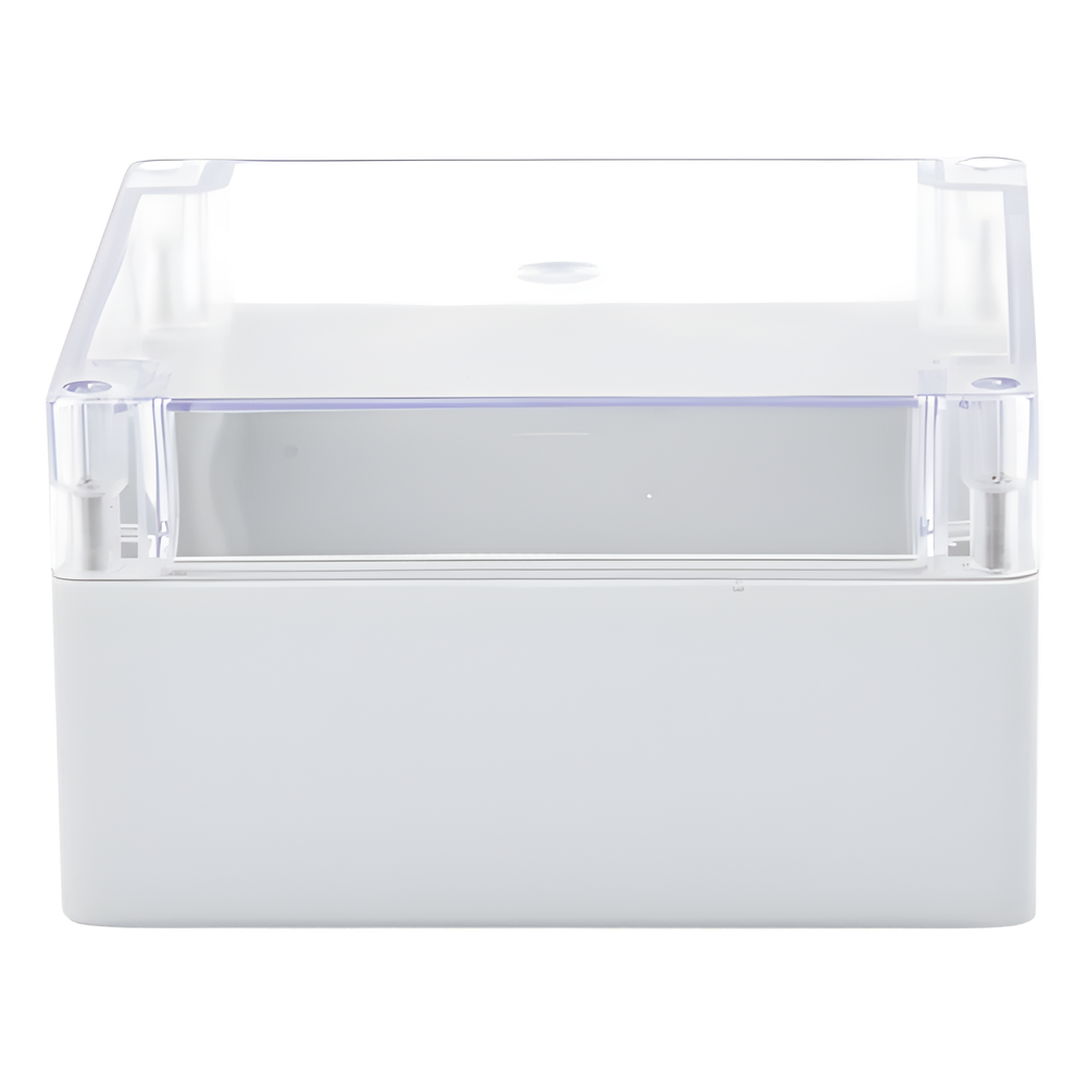 Gabinete Plástico para Exterior (IP65) de 160 x 160 x 90 mm Cierre por Tornillos Tapa Transparente.