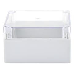 Gabinete Plástico para Exterior (IP65) de 160 x 160 x 90 mm Cierre por Tornillos Tapa Transparente.