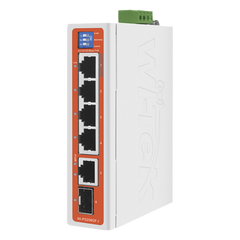 Switch Industrial / 4 Puertos 10/100 Mbps con PoE 802.3af/at / 2 Puertos Uplink Gigabit (1 Rj45 - 1 SFP) / PoE Hasta 250 m