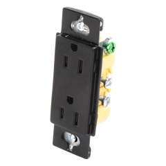 Tomacorriente dúplex de 15 A y 125 V estilo decorador, línea Satin Colors en color Midnight, complemento para controles y placas Lutron; placa se vende por separado