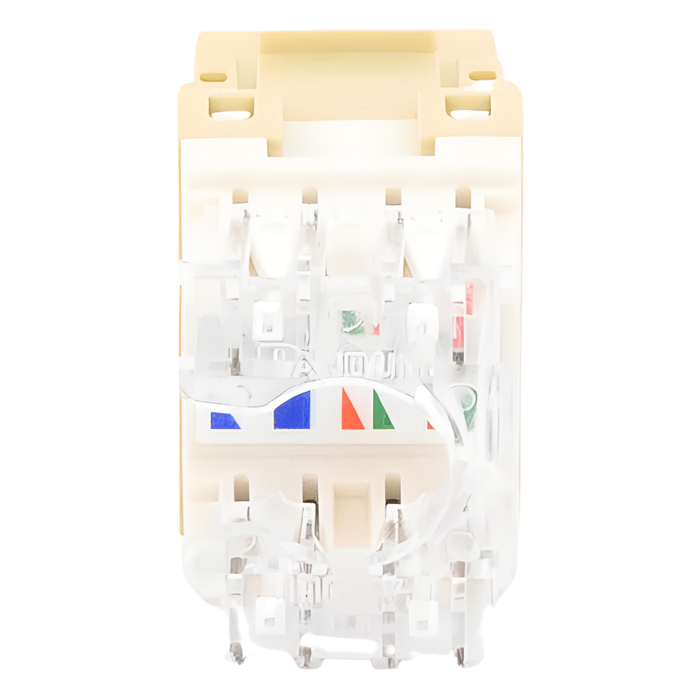 Conector Jack Estilo 110 (de Impacto), Tipo Keystone, Categoría 5e, de 8 Posiciones y 8 Cables, Color Marfil