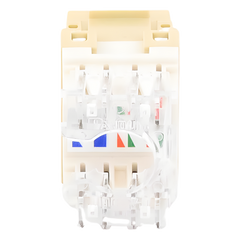 Conector Jack Estilo 110 (de Impacto), Tipo Keystone, Categoría 5e, de 8 Posiciones y 8 Cables, Color Marfil