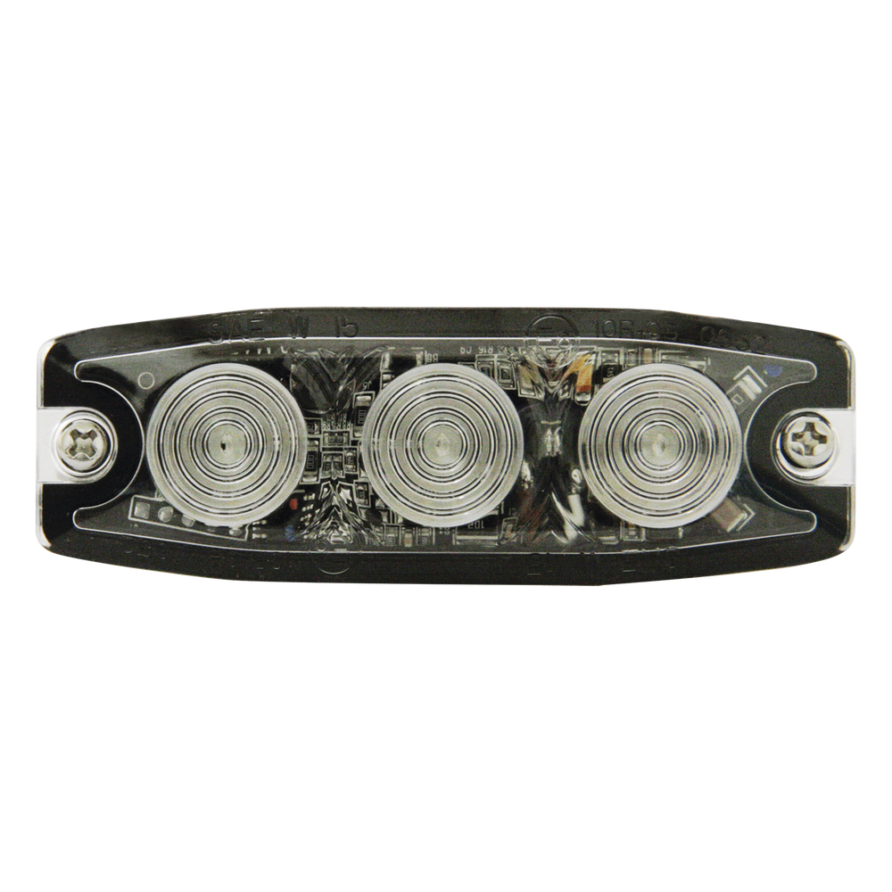 Luz Auxiliar de 3 LED, Ambar, Lente Transparente, SAE