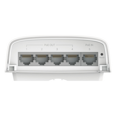 Switch PoE Omada Para Exterior / 1 Puerto PoE++ IN 802.3 af/at/bt / 4 Puertos PoE+ OUT Gigabit / Adminstración Centralizada Omada