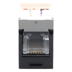 Conector Jack RJ45 Estilo TG con Ventana, Mini-Com, Categoría 6, de 8 Posiciones y 8 Cables, Color Negro