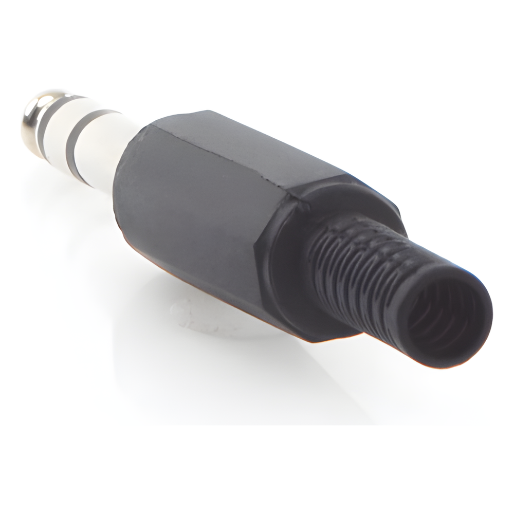 Conector macho de 6,3 mm con funda de plastico (estereo)