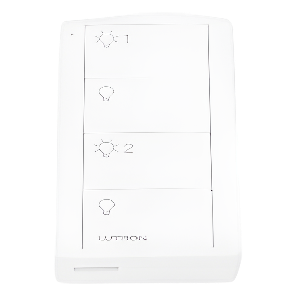 Control Pico inalámbrico de 4 botones para encender y apagar dos grupos de luces, con batería de 10 años, compatible con Caseta Wireless, RadioRA 2 y HomeWorks QS