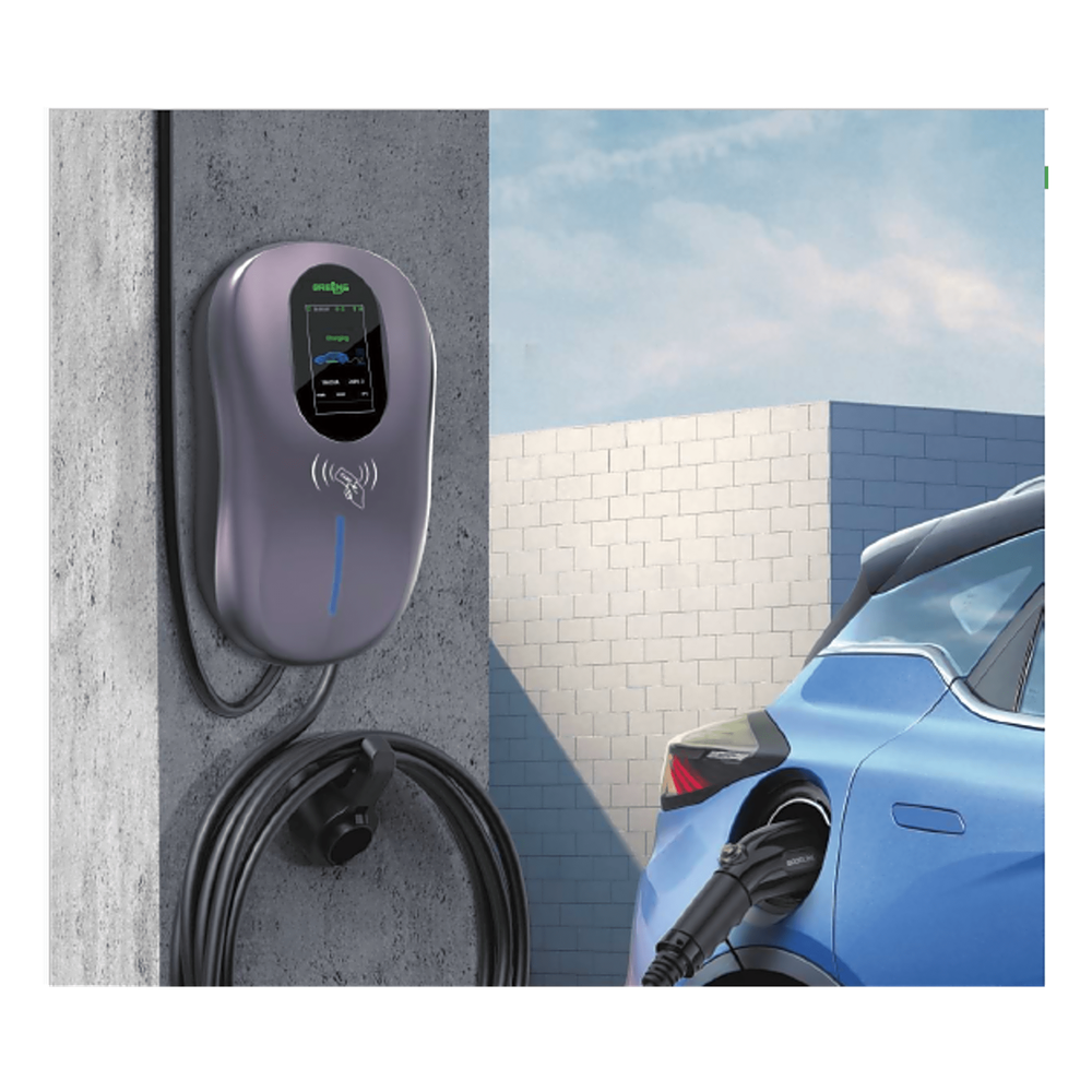 Estación de Carga para Vehículos Eléctricos / 40 A / 9.6 kW / Conector Tipo 1 (SAE J1772) / 110-240 V AC / Pantalla LCD 4.3 in (10.9 cm) / WiFi / APP / RFID / IP65 / Cable TPE 5 m (16.4 ft)